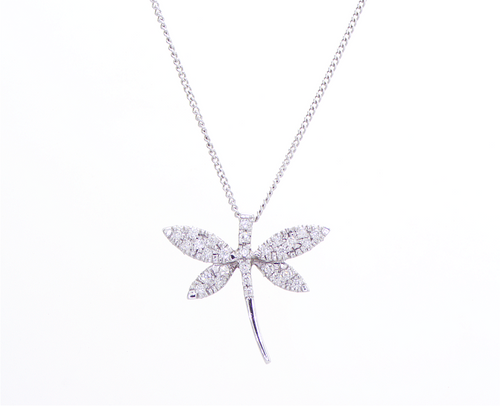 Dragonfly Diamond Necklace Pendant