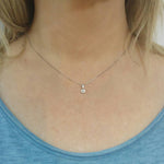 Bezel  Diamond Pendant Necklace