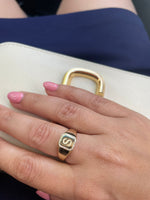 Diamond Solid Gold Signet Ring