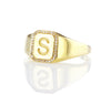 Diamond Solid Gold Signet Ring