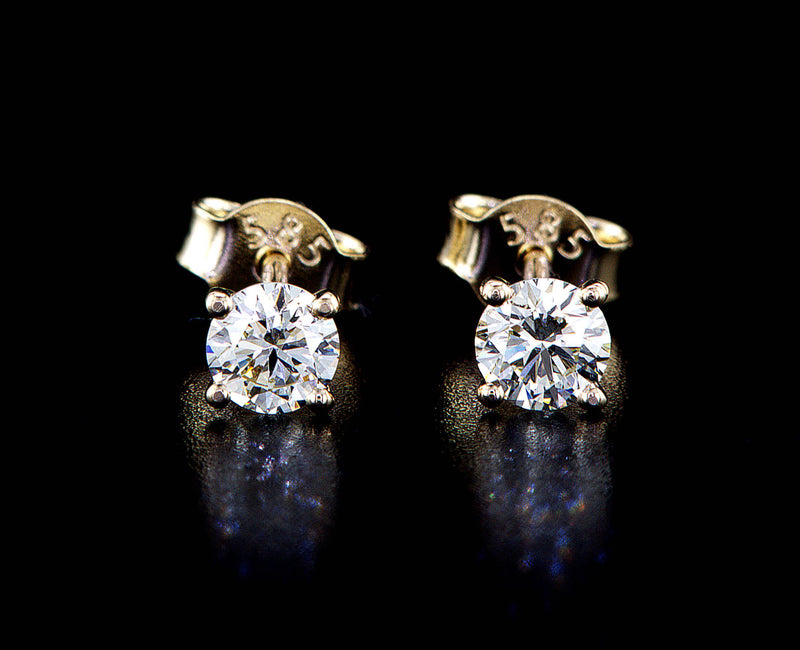 Stud Diamond Gold Earrings