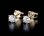 14K Stud Diamond Gold Earrings
