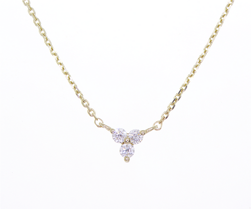 Three Stone Diamond Necklace Pendant