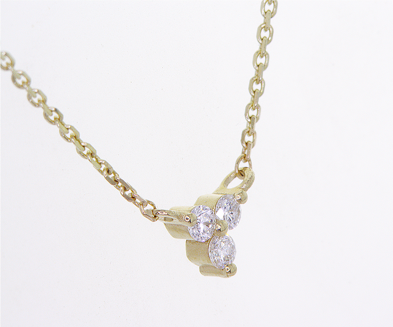 Three Stone Diamond Necklace Pendant