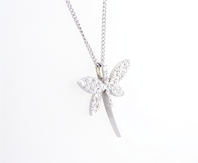 Dragonfly Diamond Necklace Pendant