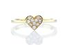 Small Pave Heart Ring - Diamond Heart Stack Ring