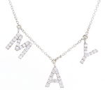 Letter Diamond Charm - Letter Diamond Necklace