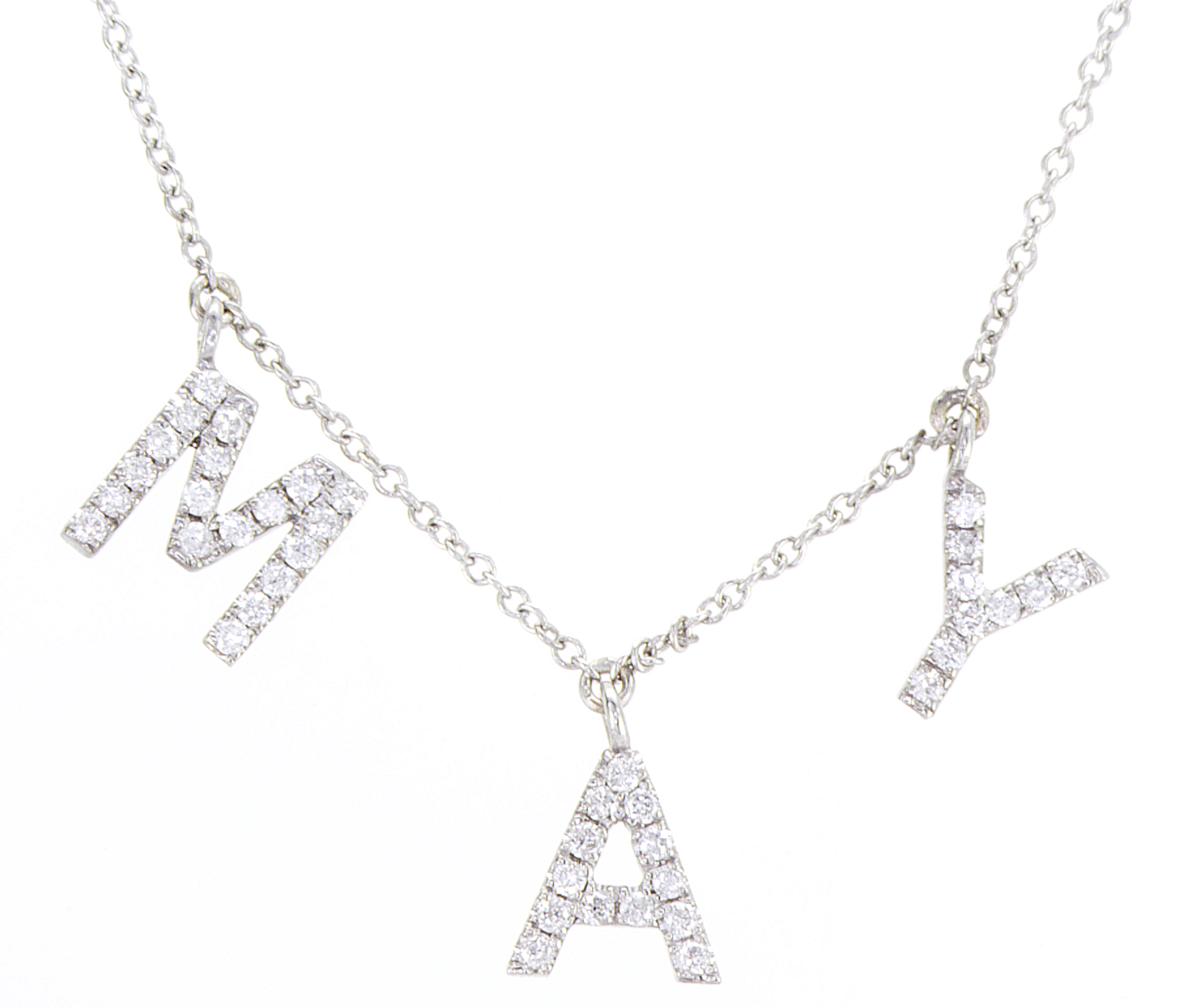 Letter Diamond Charm - Letter Diamond Necklace