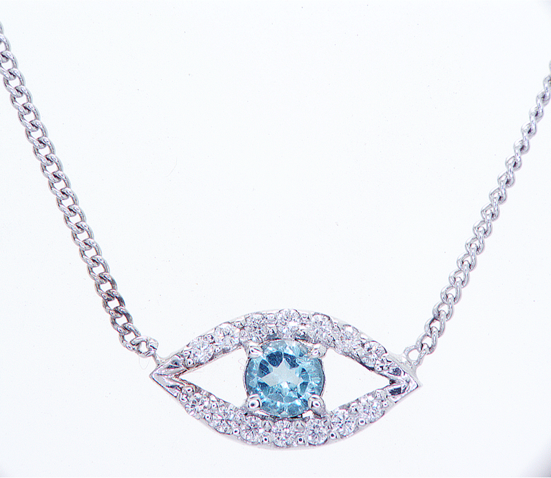 Evil Eye Diamond Necklace Pendant