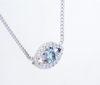Blue Topaz Evil Eye Diamond Necklace Pendant
