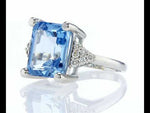 12x10mm Emerald Cut Fancy Blue Topaz Engagement Ring