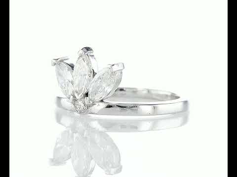 Women Marquise Diamond Lotus Engagement Ring