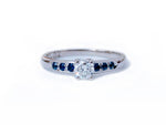 Delicate Diamond and Sapphire Engagement Ring