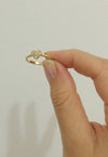 Small Pave Heart Ring - Diamond Heart Stack Ring