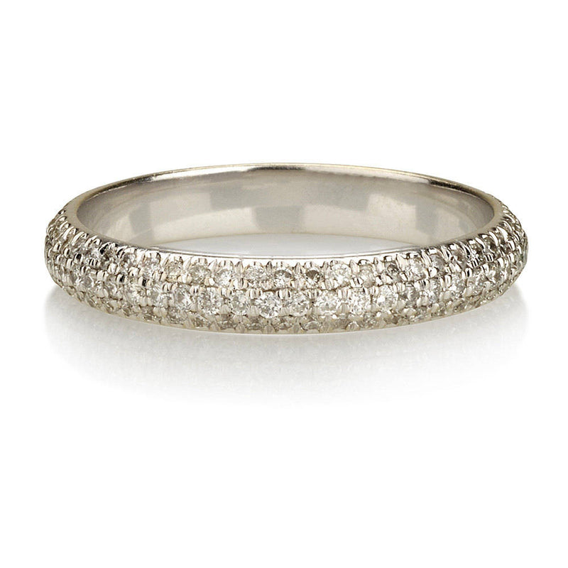 Three Row Diamond Wedding Band - Diamond Wedding Ring