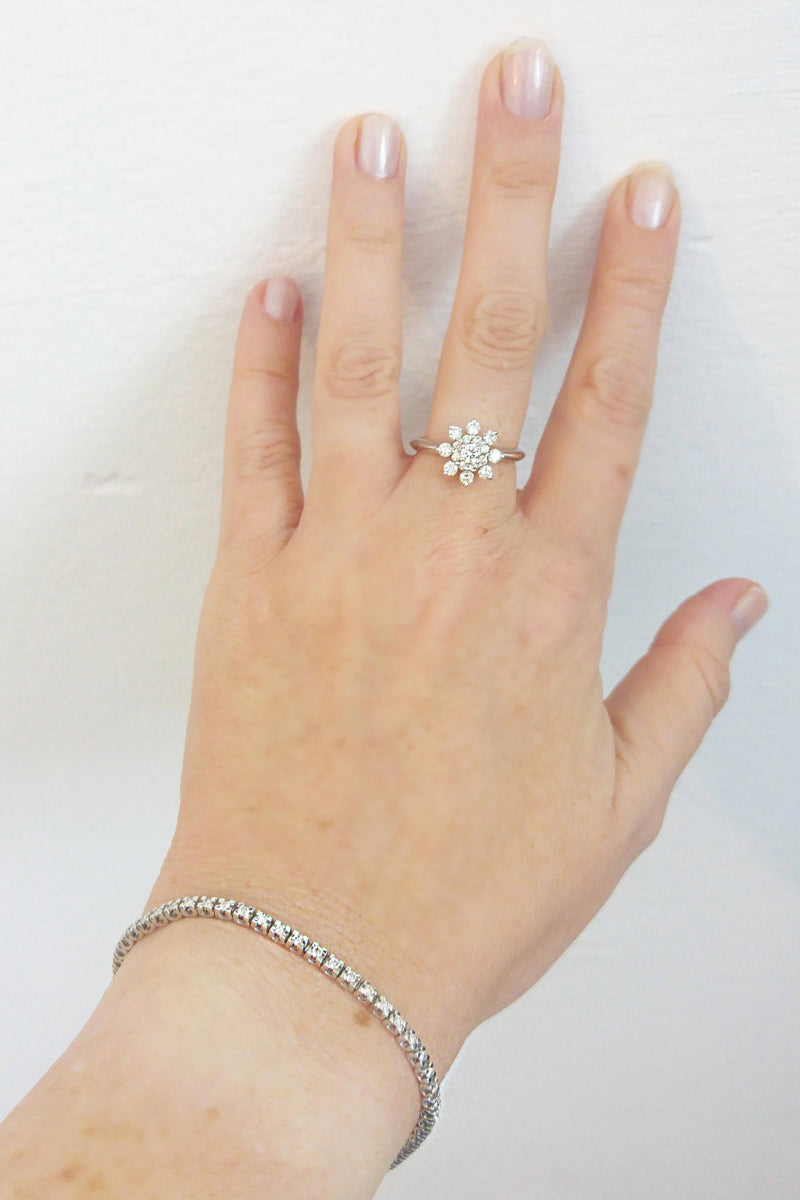 Diamond Snowflake Engagement Ring 