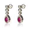 Ruby Dangle Diamond Earrings