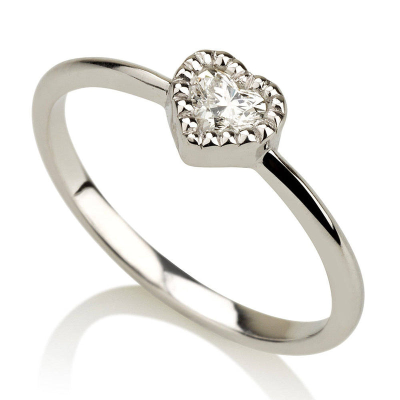 Diamond Heart Ring - Petite Diamond Ring