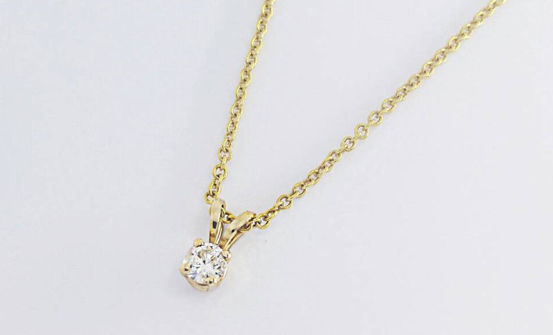 Stud Solitaire Diamond Necklace Pendant