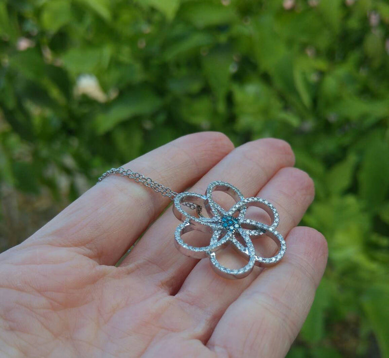 Diamond Flower Necklace Pendant