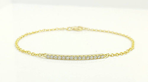 Yellow Gold Diamond Bar Bracelet 