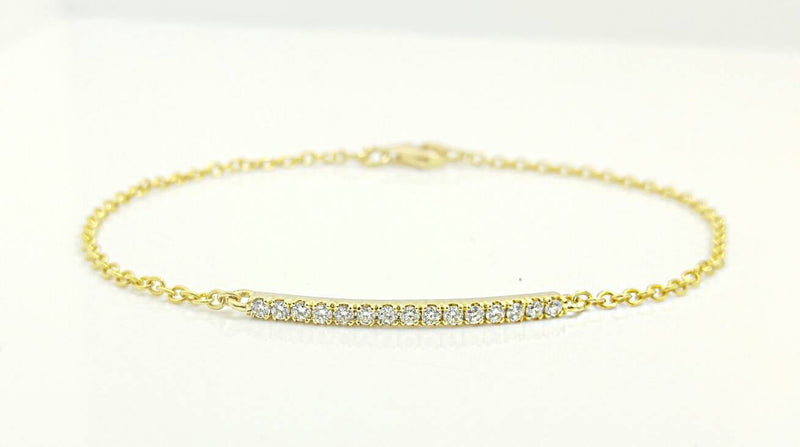 Yellow Gold Diamond Bar Bracelet 
