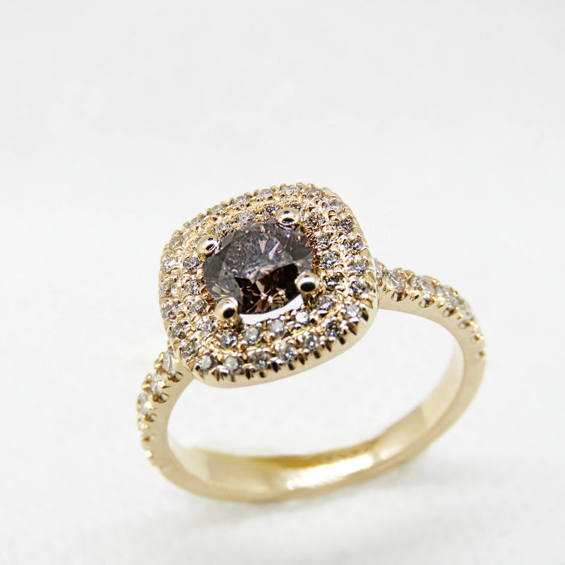 Fancy Brown Rose Gold Ring -  Chocolate Diamond Ring