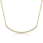 Diamond Curved Bar Necklace - Dainty Necklace Pendant 