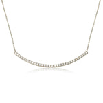 Diamond Curved Bar Necklace - Dainty Necklace Pendant 