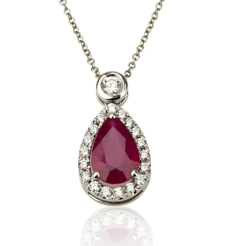 Ruby Pear Shape Necklace Pendant