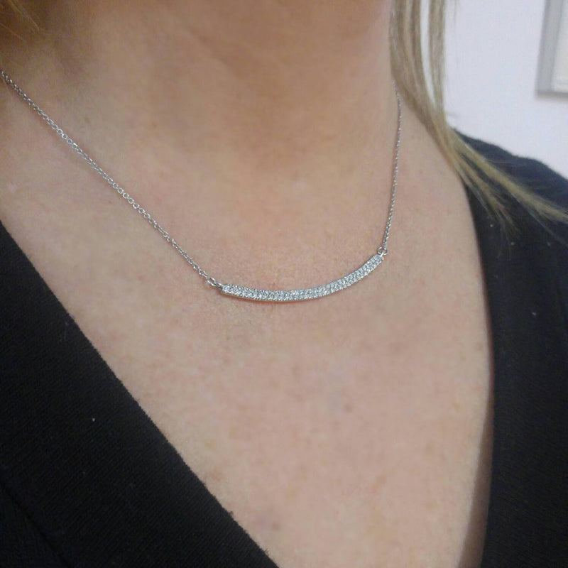 Double Bar Pave Diamond Necklace