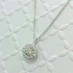 Champagne Diamond Cluster Necklace Pendant