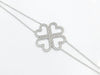 Diamond Heart-Shaped Four Leaf Clover Necklace Bracelet