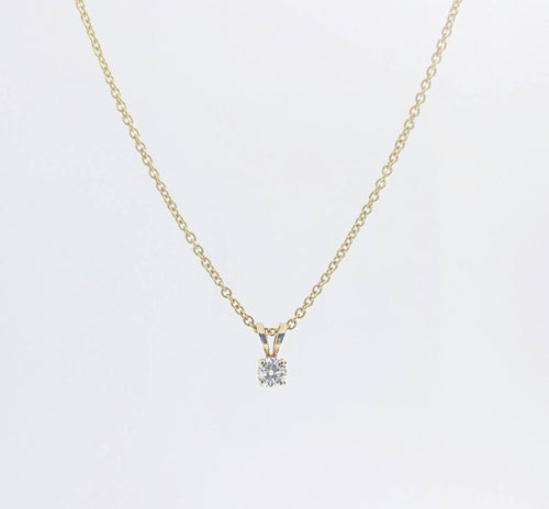 Classic 0.30 Carat Diamond Solitaire Necklace