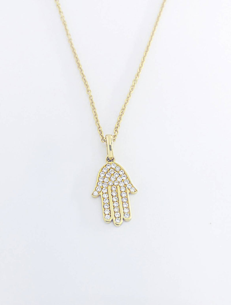Gold Hamsa Diamond Necklace