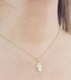 Gold Hamsa Diamond Necklace