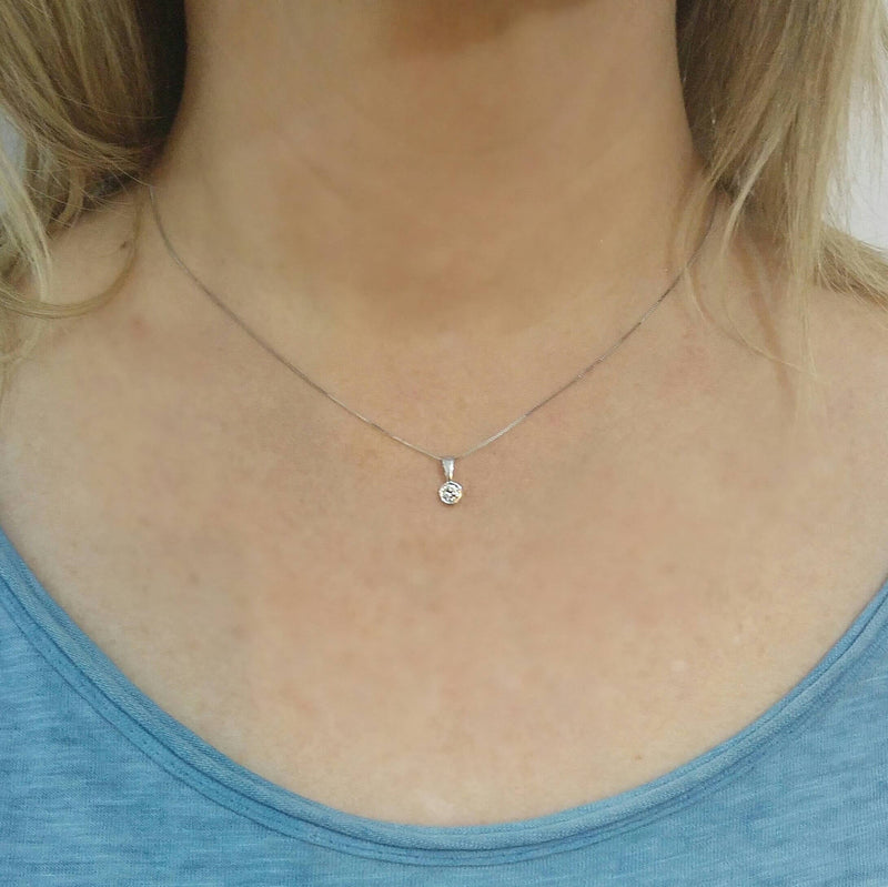 Bezel  Diamond Pendant Necklace