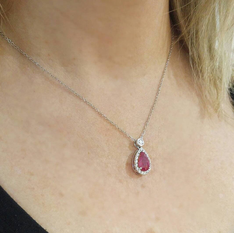 Ruby Pear Shape Necklace Pendant