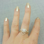 Heart Shape Diamond Halo Engagement Ring
