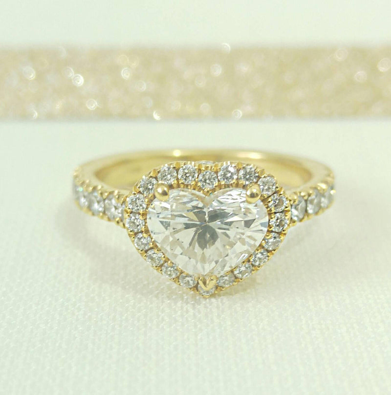 Heart Shape Diamond Halo Engagement Ring