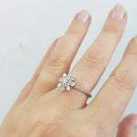 Diamond Flower Ring - Diamond Snowflake Engagement Ring
