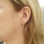 Heart Stud Diamond Vintage Earrings