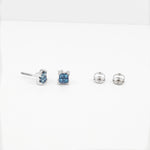 Princess-Cut Blue Diamond Stud Earrings