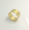 Wide Hammered Gold Ring