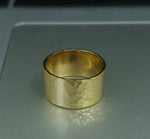 Wide Hammered Gold Ring