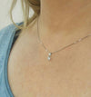 Delicate Solitaire Diamond Pendant Necklace