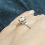 14K White Gold 0.88CT Diamond Engagement Ring