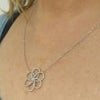 Flower Diamond Pave Necklace Pendant