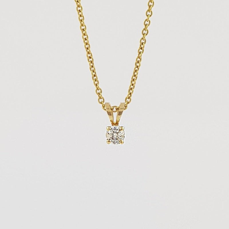 Solitaire Diamond Gold Necklace Pendant