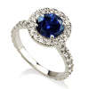 Halo Blue Sapphire Engagement Ring